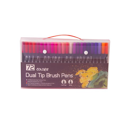 Elosung 72 Color Dual Head Brush Fine Tip Marker Set Vibrant Colors For Art Craft Projects Art Pens & Markers