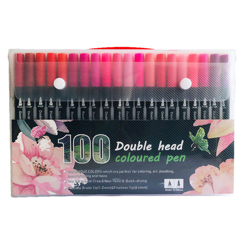 Elosung 100 Color Dual Head Brush Fine Tip Marker Set Vibrant Colors For Art Craft Projects Art Pens & Markers