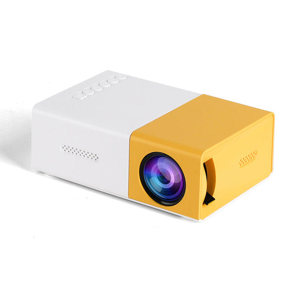 Elosung Mini Portable Cinema Projector Led Compact Entertainment For Movies & Gaming (White+Yellow) Projectors