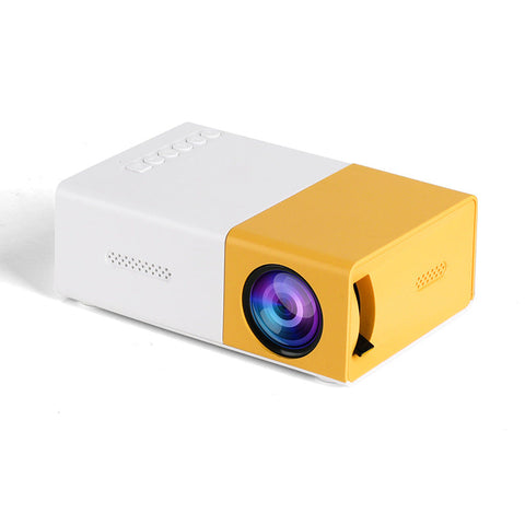 Elosung Mini Portable Cinema Projector Led Compact Entertainment For Movies & Gaming (White+Yellow) Projectors
