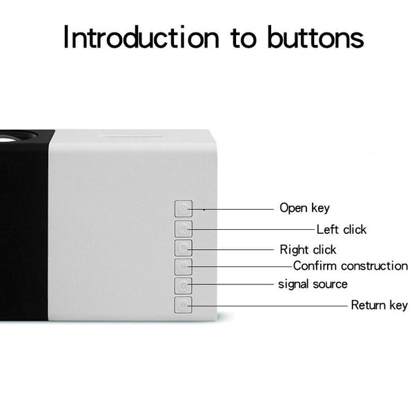 Elosung Mini Portable Cinema Projector Led Compact Entertainment For Movies & Gaming (White+Yellow) Projectors