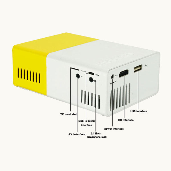 Elosung Mini Portable Cinema Projector Led Compact Entertainment For Movies & Gaming (White+Yellow) Projectors