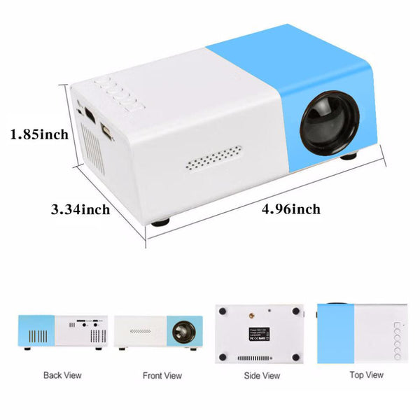 Elosung Mini Portable Cinema Projector Led Compact Entertainment For Movies & Gaming (White+Blue) Projectors