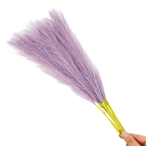 Elosung 20 Sticks Natural Lilac Pampas Grass Bouquet 21.65" Fluffy Dried For Decor Events Floral Décor