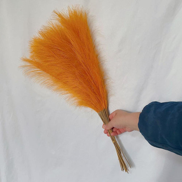 Elosung 20 Sticks Gold Pampas Grass Bouquet 21.65" Fluffy Dried For Decor Events Floral Décor