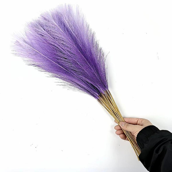 Elosung 20 Sticks Gradient Purple Pampas Grass Bouquet 21.65" Fluffy Dried For Decor Events Floral Décor