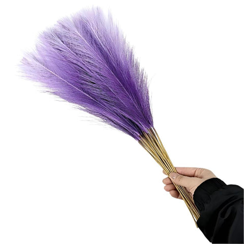 Elosung 20 Sticks Gradient Purple Pampas Grass Bouquet 21.65" Fluffy Dried For Decor Events Floral Décor