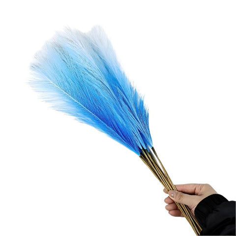 Elosung 20 Sticks Gradient Blue Pampas Grass Bouquet 21.65" Fluffy Dried For Decor Events Floral Décor