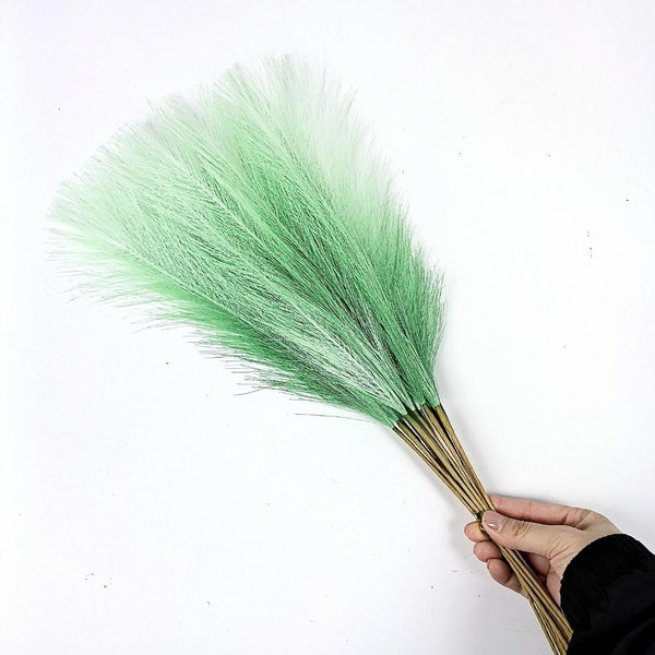 Elosung 20 Sticks Gradient Green Pampas Grass Bouquet 21.65" Fluffy Dried For Decor Events Floral Décor