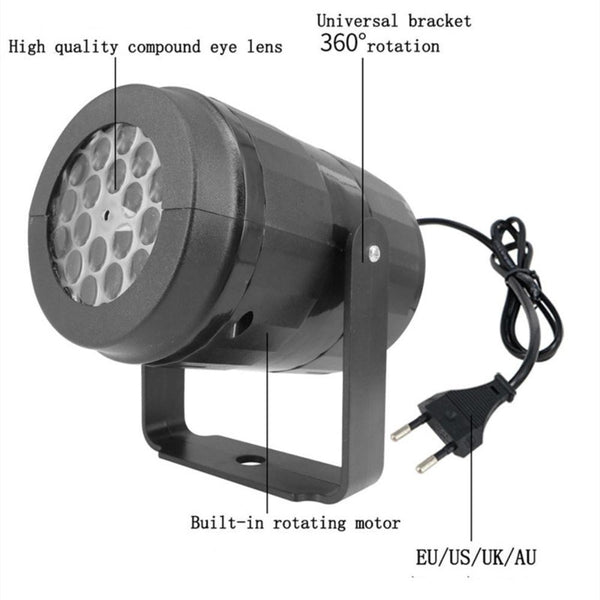 Elosung Indoor Snowstorm Projector Light 16 Pattern Rotating Led Christmas Projection Lamp For Festive Decor Night Lights