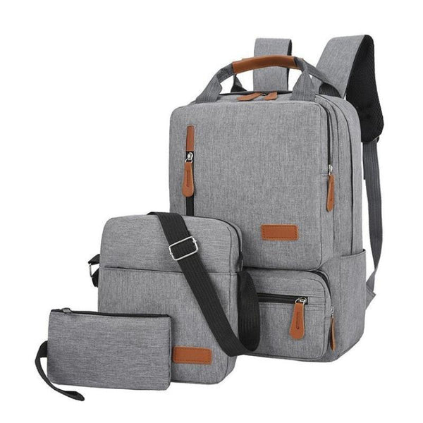 Elosung 3 Piece Travel Backpack Set Stylish Multi Functional Shoulder Bag & Pouch For Men Women Other Luggage