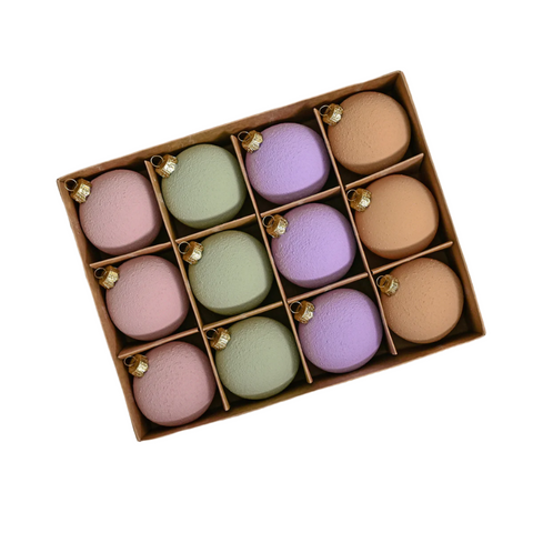 Elosung Set Of 12 Matte Christmas Ornaments Pastel Colored Shatterproof Baubles For Holiday Decor (6 Cm) Seasonal Decorations