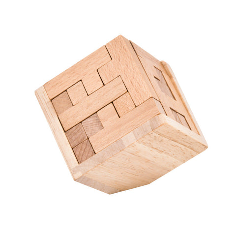 Elosung Brain Teaser Puzzle 3D Cube Game For Adults Kids Natural Block (2.75 Inches) Puzzles