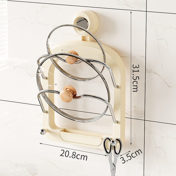Elosung Wall Mounted Pot Lid Organizer Rack Kitchen Storage Holder With Adhesive (31.5 X 20.8 3.5 Cm) Racks & Holders