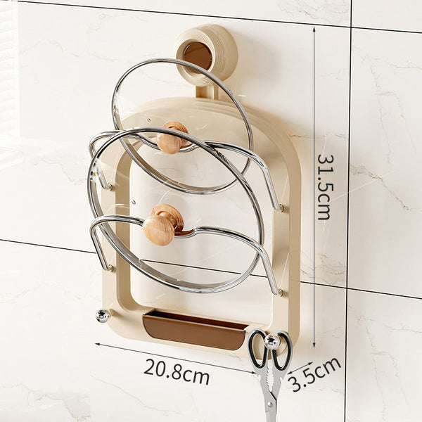 Elosung Wall Mounted Pot Lid Organizer Rack Kitchen Storage Holder With Adhesive (31.5 X 20.8 3.5 Cm) Racks & Holders