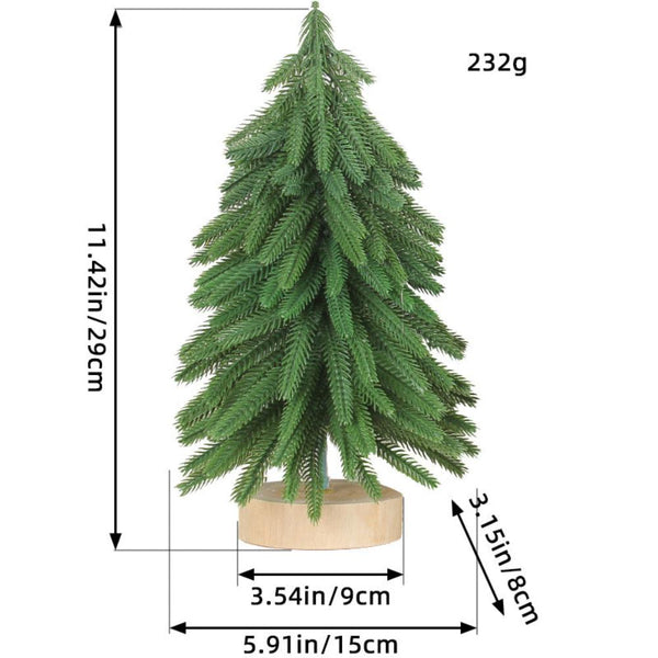 Elosung Miniature Artificial Pine Tree Decoration 11.42 Inch Tabletop Christmas With Base Seasonal Decorations