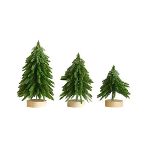 Elosung Miniature Artificial Pine Tree Decoration 11.42 Inch Tabletop Christmas With Base Seasonal Decorations
