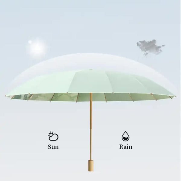 Elosung Traditional Chinese Style Folding Umbrella Pink Floral Design With 16 Rib Structure Umbrellas