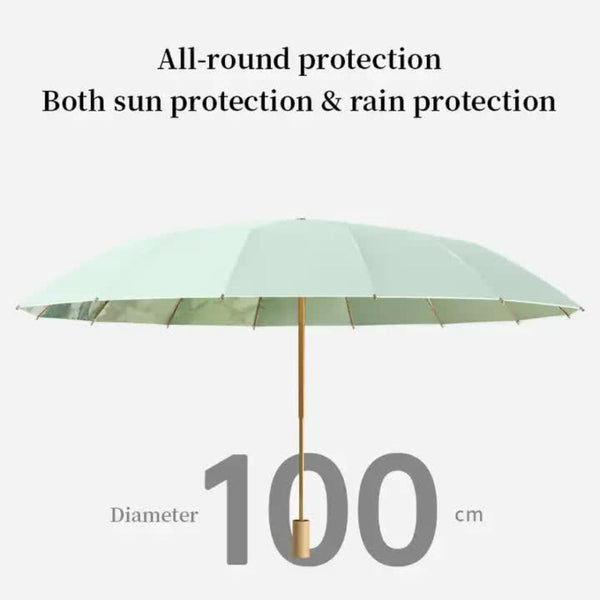 Elosung Traditional Chinese Style Folding Umbrella Pink Floral Design With 16 Rib Structure Umbrellas