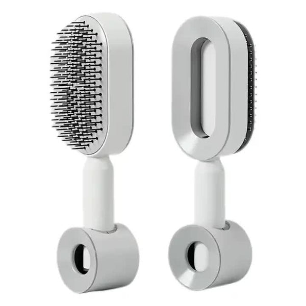 Elosung Self Cleaning Hair Brush With One Click Release | Massage Cushion Design Anti Frizz Detangling Brushes & Combs