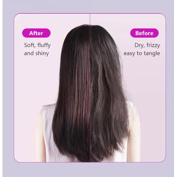 Self Cleaning Hair Brush With One Click Release | Massage Cushion Design, Anti Frizz And Detangling Brush (Purple) Massagers