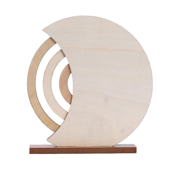 Elosung Rustic Perpetual Calendar | Decorative & Desk Accessory 20*18Cm Moon Shape Other Home Décor