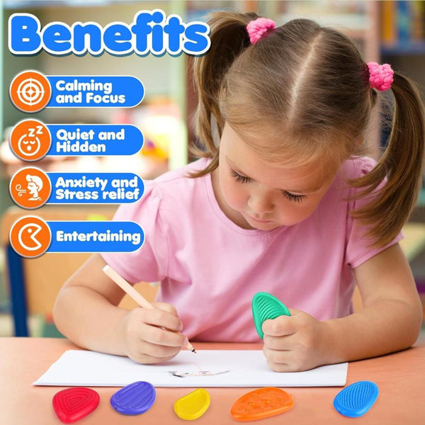 Elosung Sensory Worry Stones For Kids | 6 Piece Fidget Stress Relief Set Ages 3+(2 12Pcs In Total) Fidget Blocks