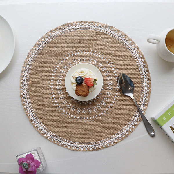 Bohemian Round Woven | Set Of 5 With Fringe Design Placemats