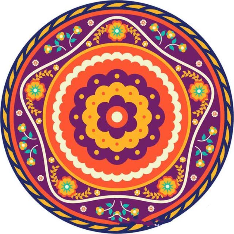 Elosung Set Of 6 Mandala Ceramic Drink Absorbent Non Slip For Coffee Table Decor 10.4Cm Coasters
