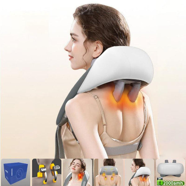 Elosung Shiatsu Neck Shoulder Massager With Heat | Rechargeable 2000Mah Battery Massagers