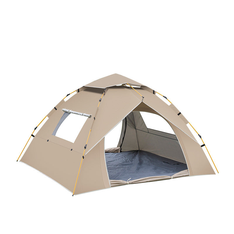 Elosung Khaki 2 Person Lightweight Camping Tent (200*150*125Cm) | Uv Protection Silver Coated Dual Doors & Windows Tents