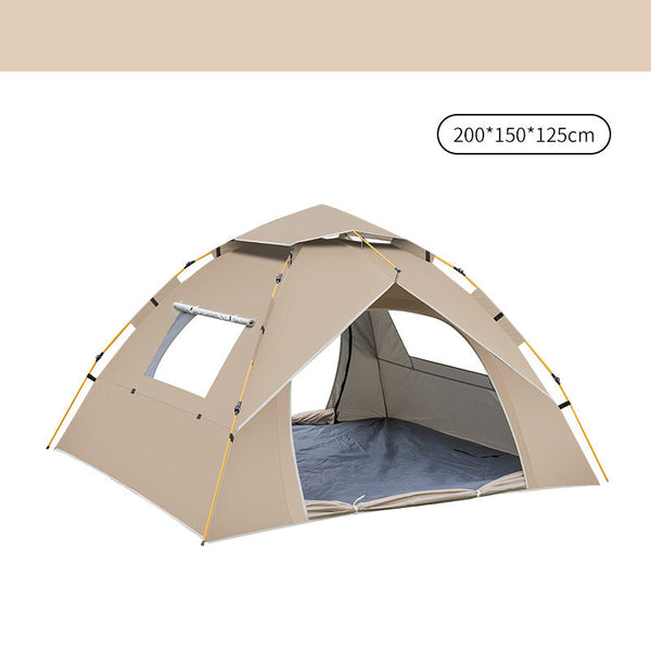 Elosung Khaki 2 Person Lightweight Camping Tent (200*150*125Cm) | Uv Protection Silver Coated Dual Doors & Windows Tents