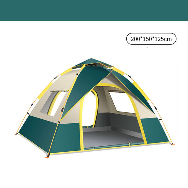 Elosung Dark Green 2 Person Lightweight Camping Tent (200*150*125Cm) | Uv Protection Silver Coated Dual Doors & Windows Tents