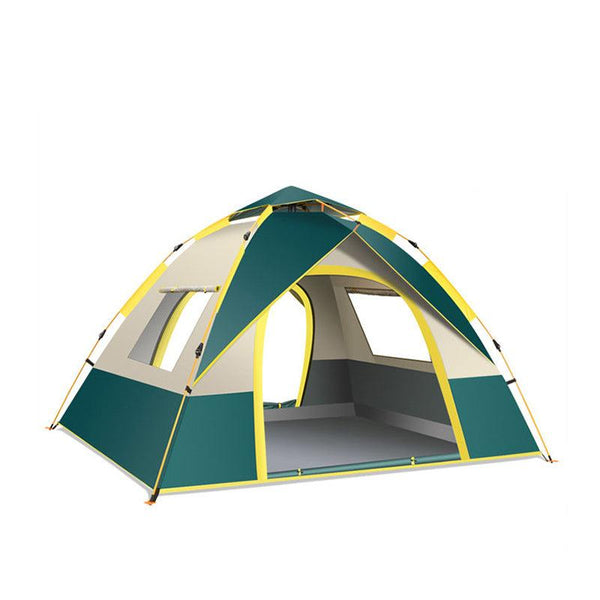 Elosung Dark Green 2 Person Lightweight Camping Tent (200*150*125Cm) | Uv Protection Silver Coated Dual Doors & Windows Tents