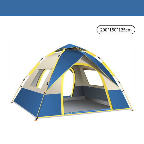 Elosung Blue 2 Person Lightweight Camping Tent (200*150*125Cm) | Uv Protection Silver Coated Dual Doors & Windows Tents