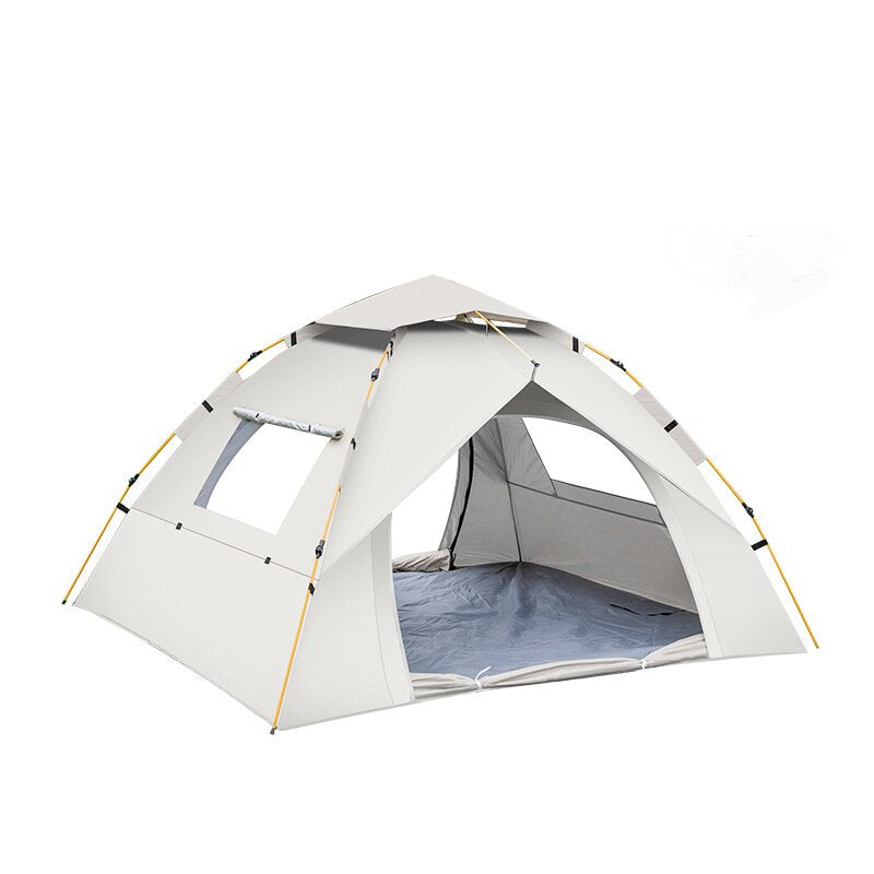 Elosung Off White 2 Person Lightweight Camping Tent (200*150*125Cm) | Uv Protection Silver Coated Dual Doors & Windows Tents