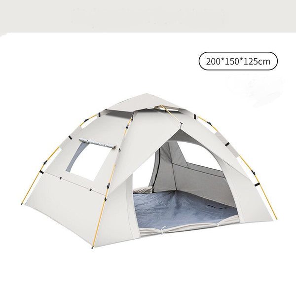Elosung Off White 2 Person Lightweight Camping Tent (200*150*125Cm) | Uv Protection Silver Coated Dual Doors & Windows Tents