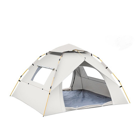 Elosung Off White 2 Person Lightweight Camping Tent (200*150*125Cm) | Uv Protection Silver Coated Dual Doors & Windows Tents