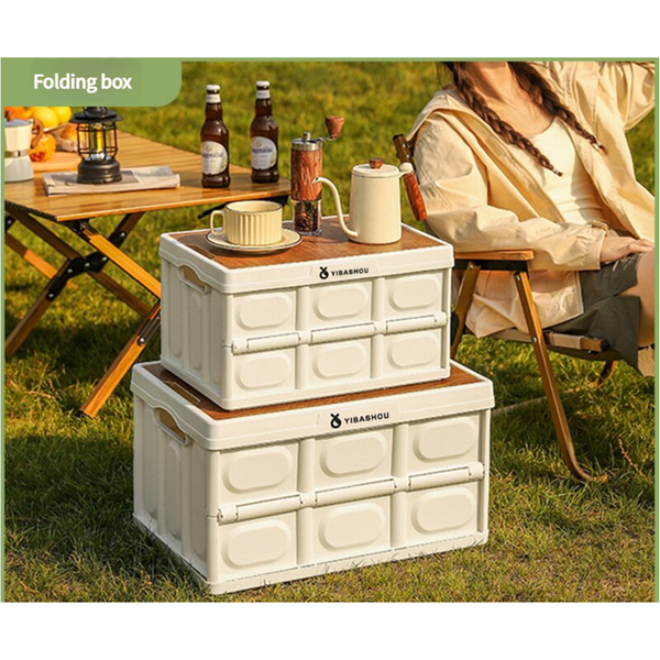Elosung Collapsible White Outdoor Storage Box | Large Capacity Foldable To 6Cm Durable Design Storage Deck Boxes