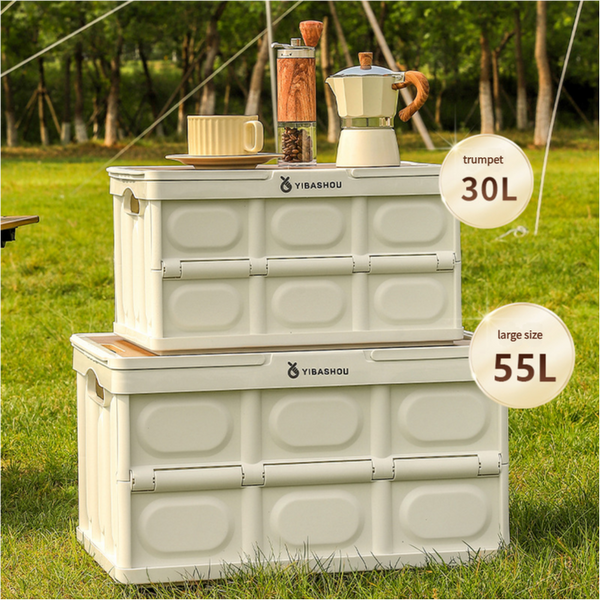Elosung Collapsible White Outdoor Storage Box | Large Capacity Foldable To 6Cm Durable Design Storage Deck Boxes
