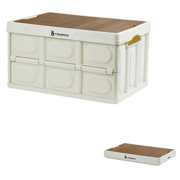 Elosung 54 X 36 29 Cm Collapsible White Outdoor Storage Box | Large Capacity Foldable To 7 Durable Design Storage Deck Boxes