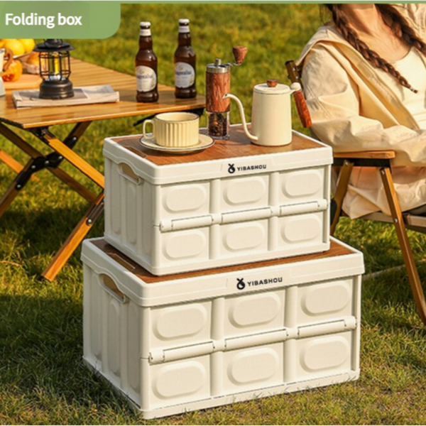 Elosung 54 X 36 29 Cm Collapsible White Outdoor Storage Box | Large Capacity Foldable To 7 Durable Design Storage Deck Boxes