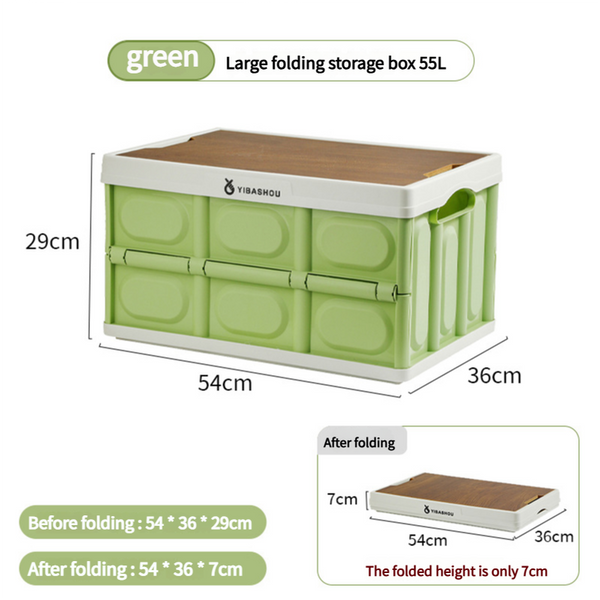 Elosung 54*36*29 Cm Collapsible Green Outdoor Storage Box | Large Capacity Foldable To 7Cm Durable Design Storage Deck Boxes