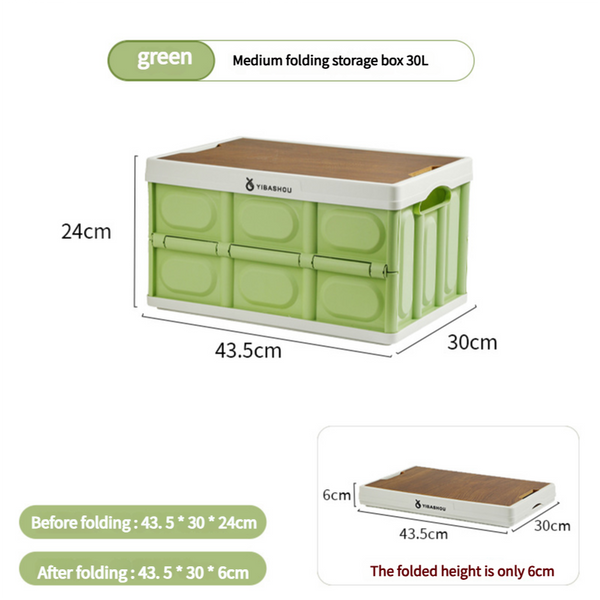 Elosung 43.5*30*24 Cm Collapsible Green Outdoor Storage Box | Large Capacity Foldable To 6Cm Durable Design Storage Deck Boxes