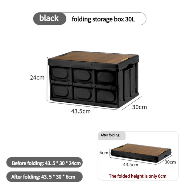 Elosung 43.5*30*24 Cm Collapsible Black Outdoor Storage Box | Large Capacity Foldable To 6Cm Durable Design Storage Deck Boxes