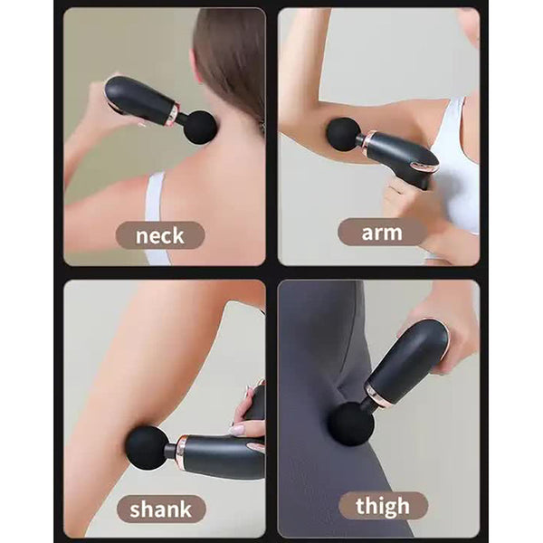 Elosung Classic Black Massage Gun 6 Speed Deep Tissue Massager With 4 Professional Heads Massagers