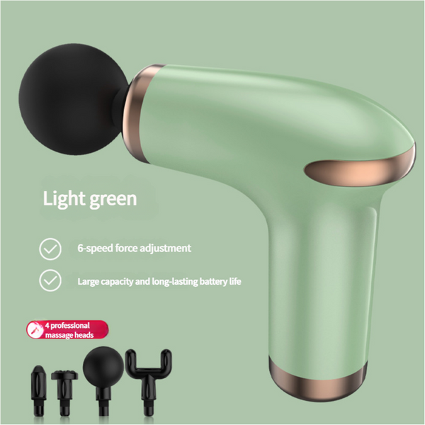 Elosung Green Massage Gun 6 Speed Deep Tissue Massager With 4 Professional Heads Massagers