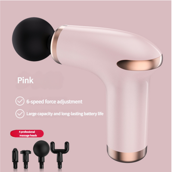 Elosung Pink Massage Gun 6 Speed Deep Tissue Massager With 4 Professional Heads Massagers