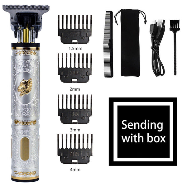 Elosung Wolf Emblem Cordless Hair Trimmer Professional Grooming Kit With Guards Usb Charging And Accessories Clippers & Trimmers