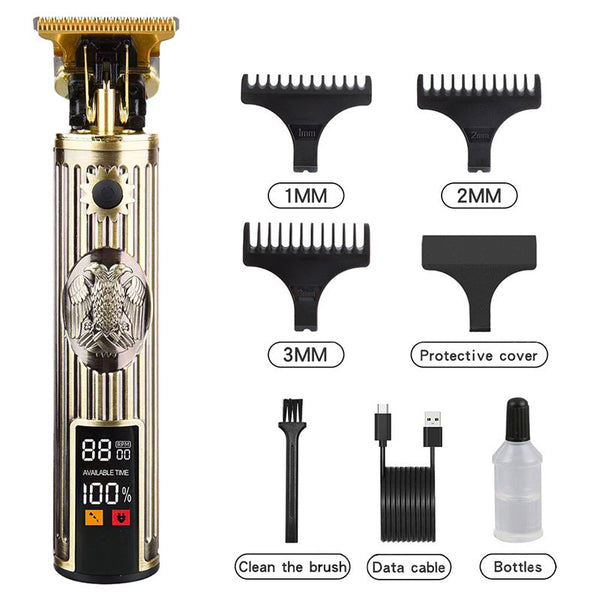 Elosung Professional Eagle Design Hair Trimmer Digital Display Cordless With Guards And Usb Charging Clippers & Trimmers